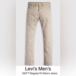 Levi’s Men’s 505™ - NWT
REGULAR THROUGH THE THIGH
STRAIGHT LEG FIT W34 x L30